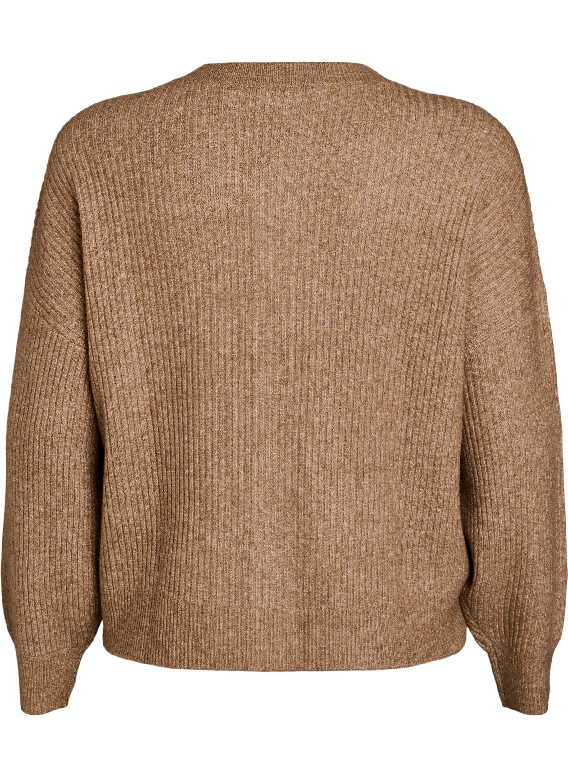 ZizziCardigan en tricot c&ocirc;tel&eacute; avec boutons, Marron, Packshot image number 1