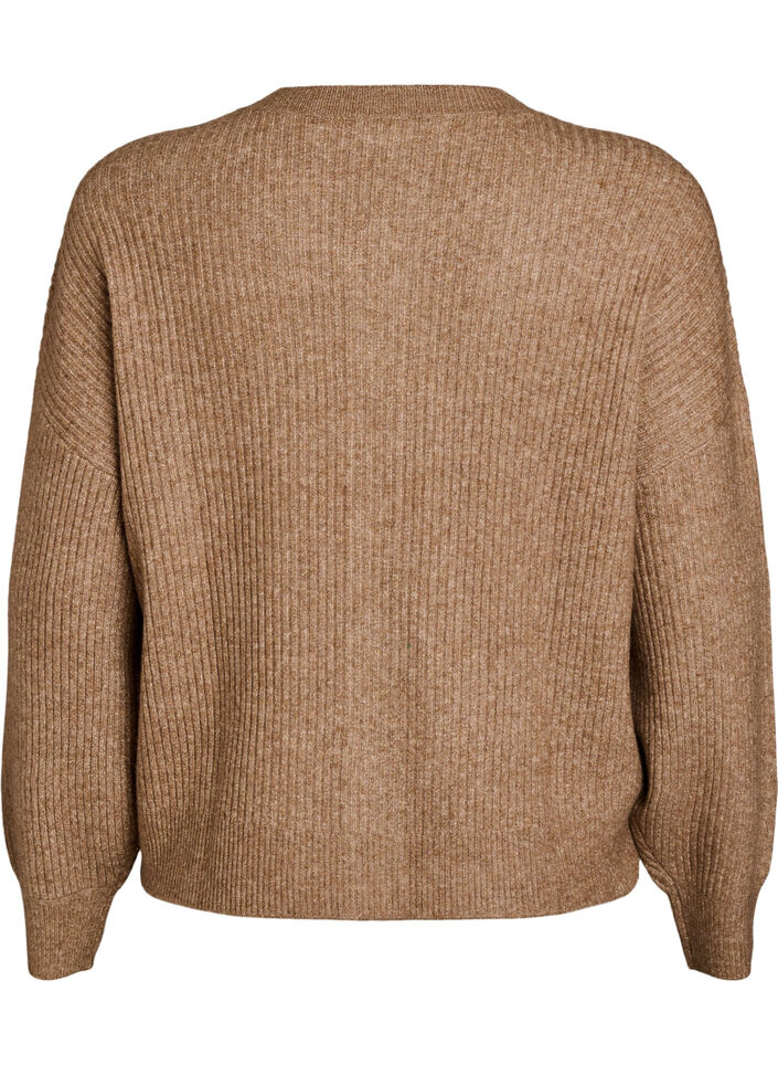 Cardigan en tricot c&ocirc;tel&eacute; avec boutons, Marron, Packshot image number 1