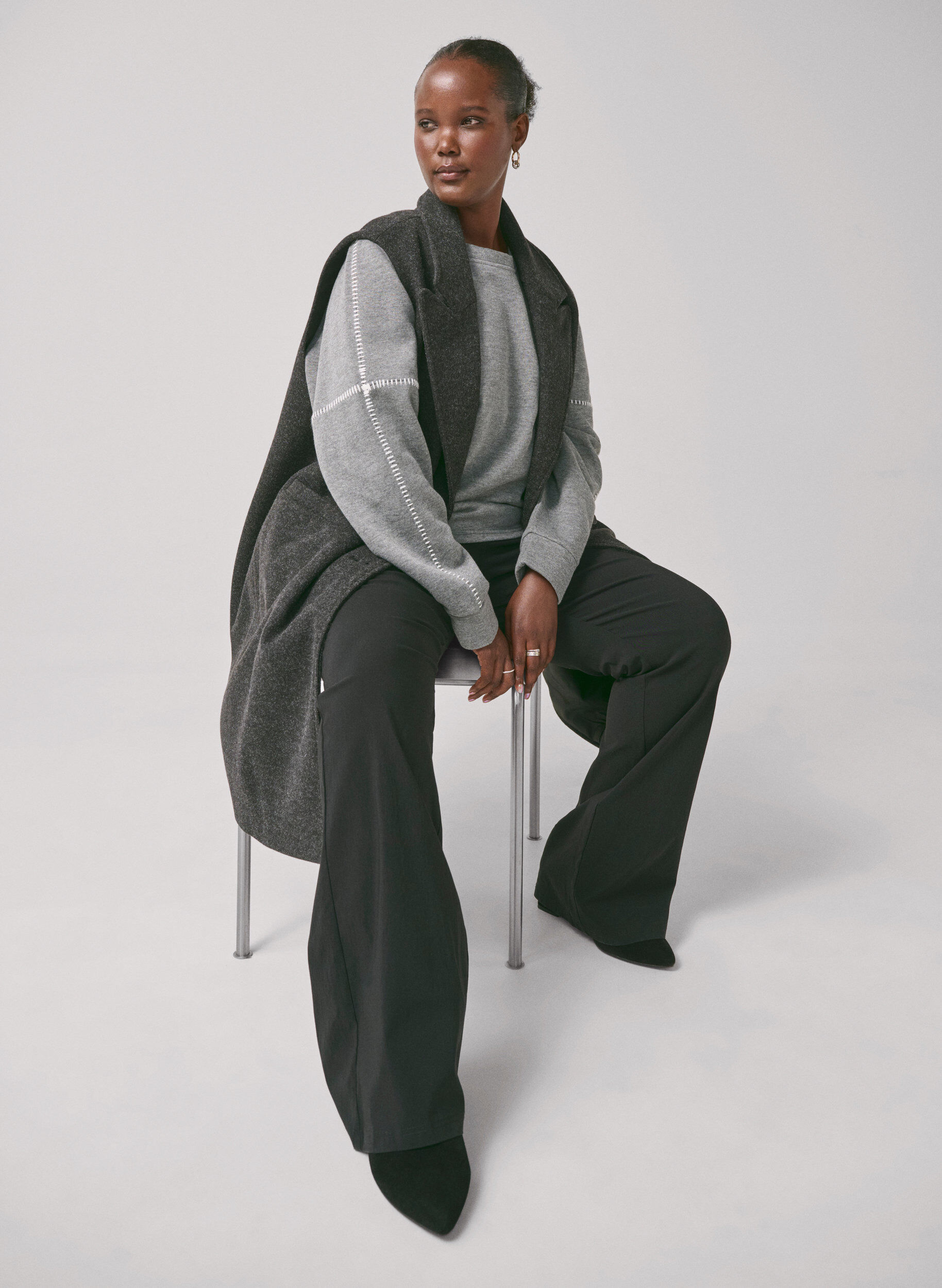 Zizzi Sweat-shirt avec coutures contrast&eacute;es, Medium Grey M&eacute;l, Image image number 0