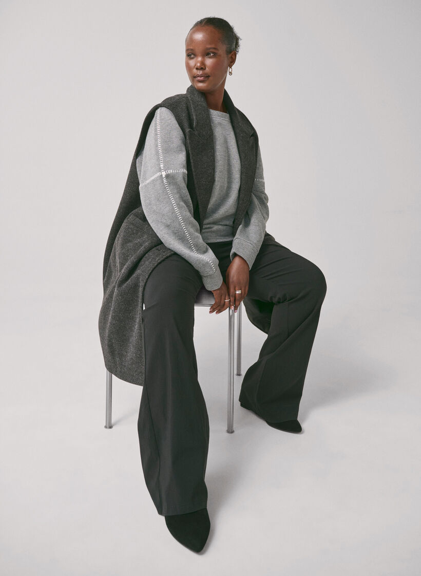 Sweat-shirt avec coutures contrastées, Medium Grey Mél, Image image number 0