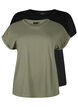 2 packs de t-shirts &agrave; manches courtes, Vert Kaki, Packshot image number 0