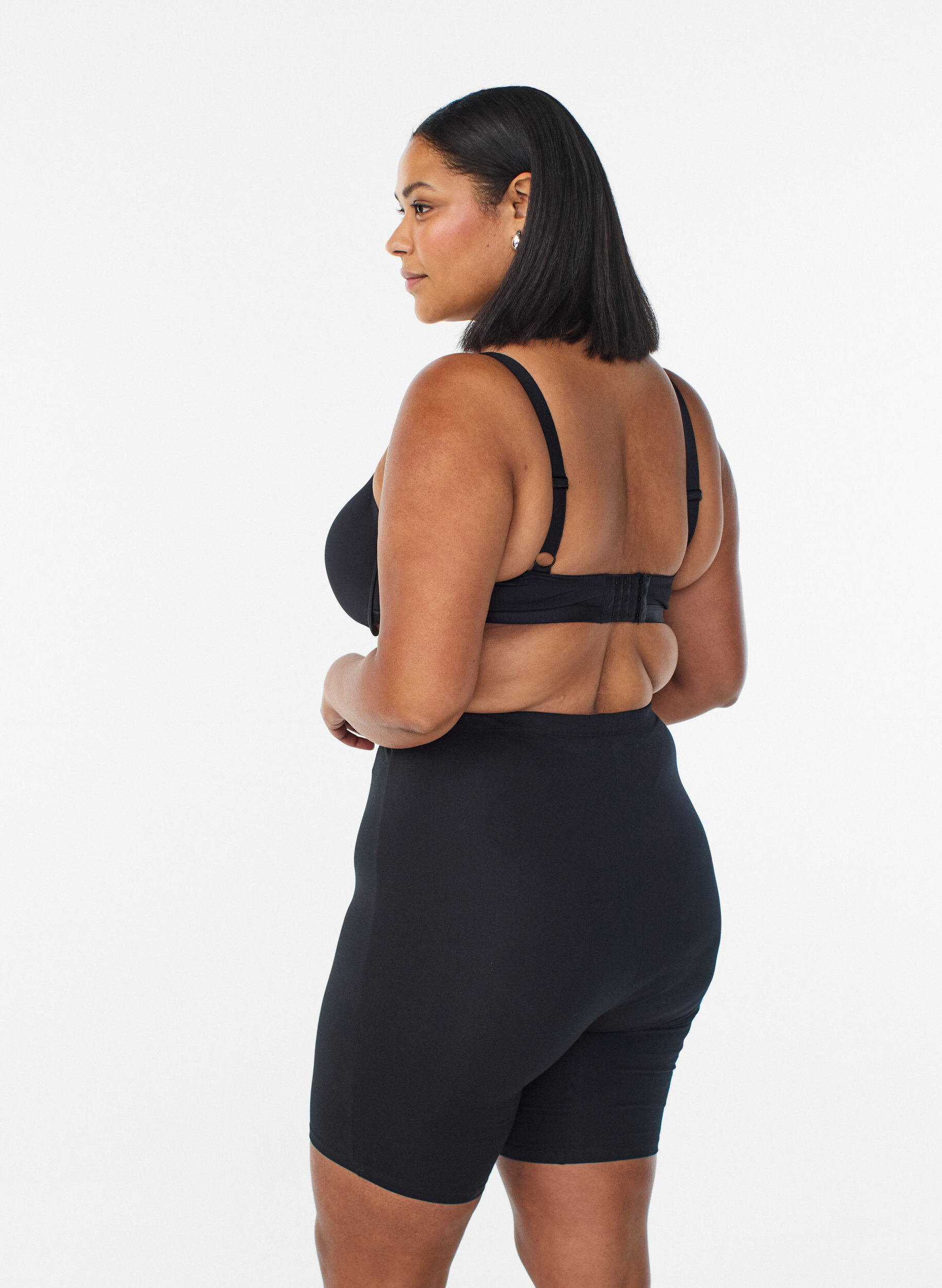 Zizzi Culotte en coton &agrave; jambes longues, Noir, Model image number 1