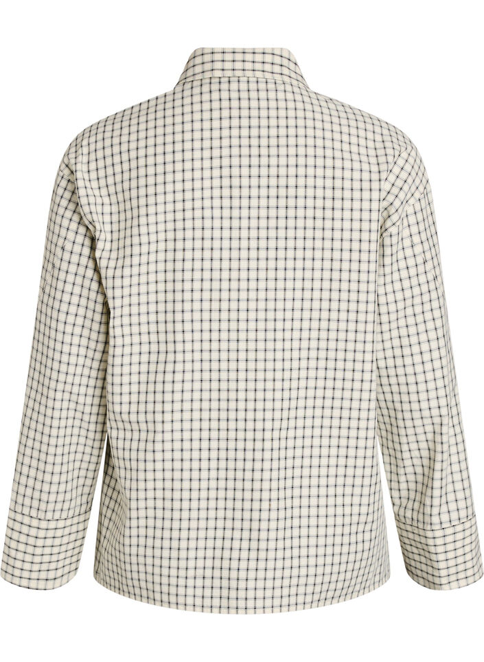 Chemise &agrave; carreaux avec une poche poitrine, Blanc, Packshot image number 1