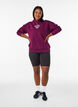 Sweat &agrave; capuche avec imprim&eacute; poitrine, Violet, Model image number 1