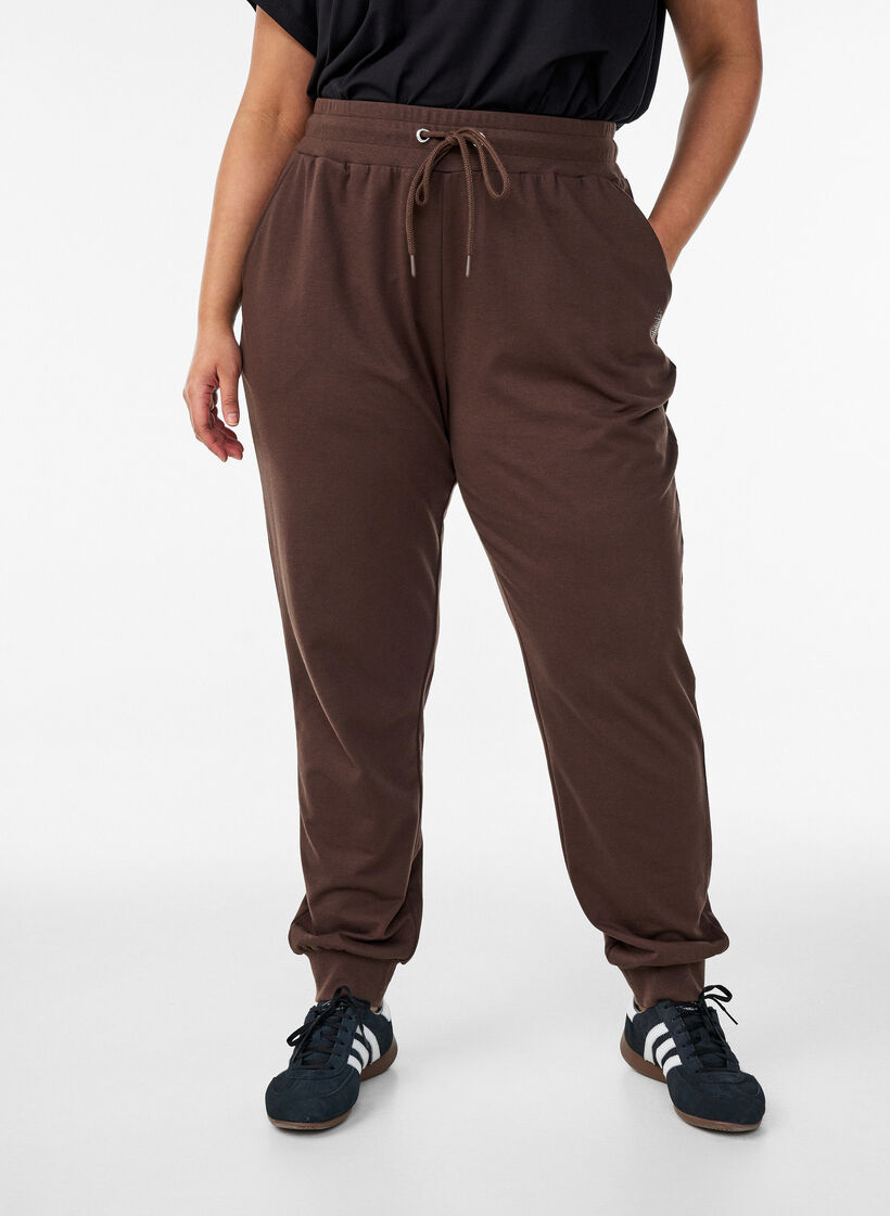 Pantalon de surv&ecirc;tement ample avec poches, Marron, Model image number 0
