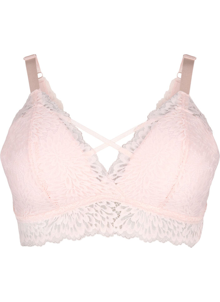 Bralette avec détail de cordon et rembourrage doux, Peach Blush, Packshot image number 0