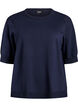 Blouse en fine maille &agrave; manches courtes, Bleu, Packshot image number 0