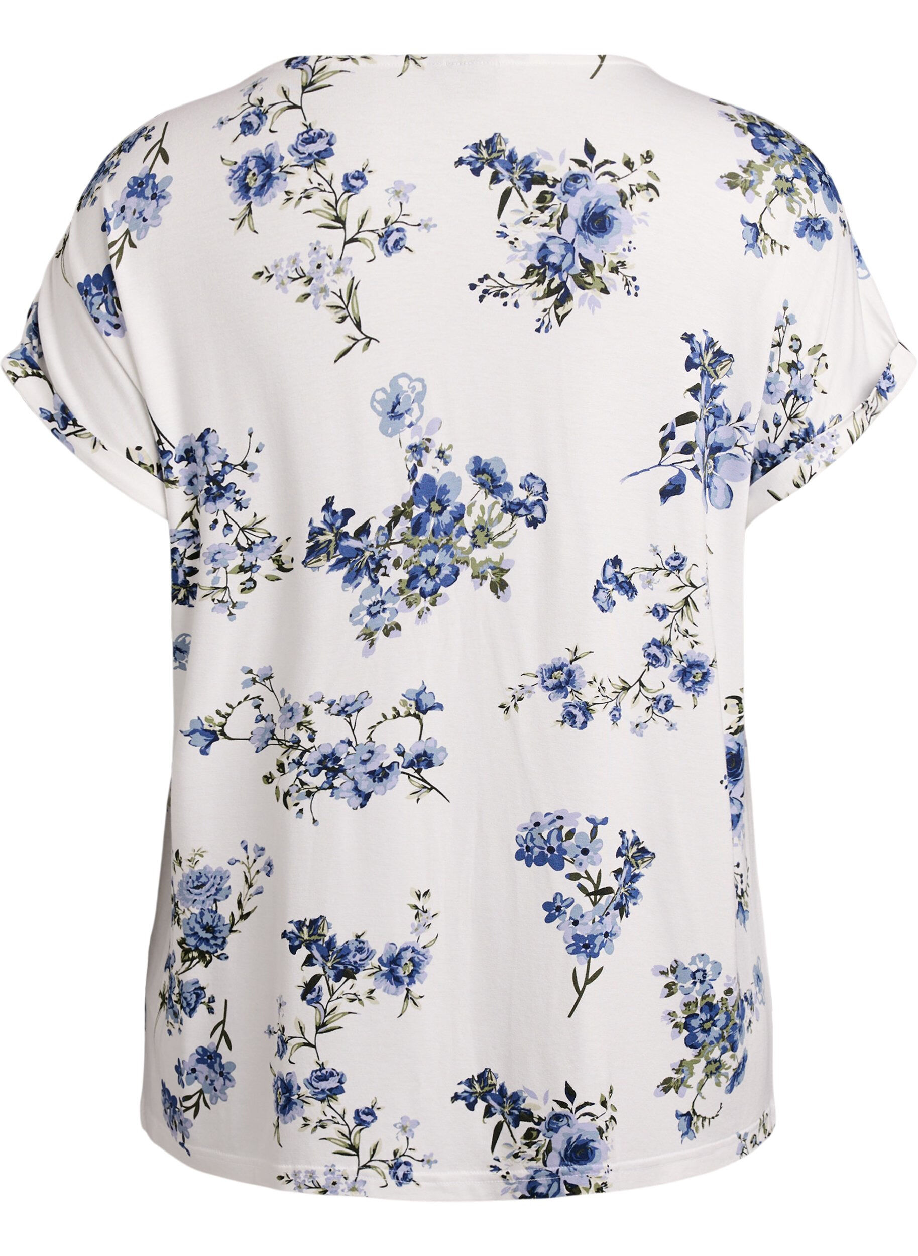 Zizzi T-shirt avec imprim&eacute; floral, Vanille, Packshot image number 1