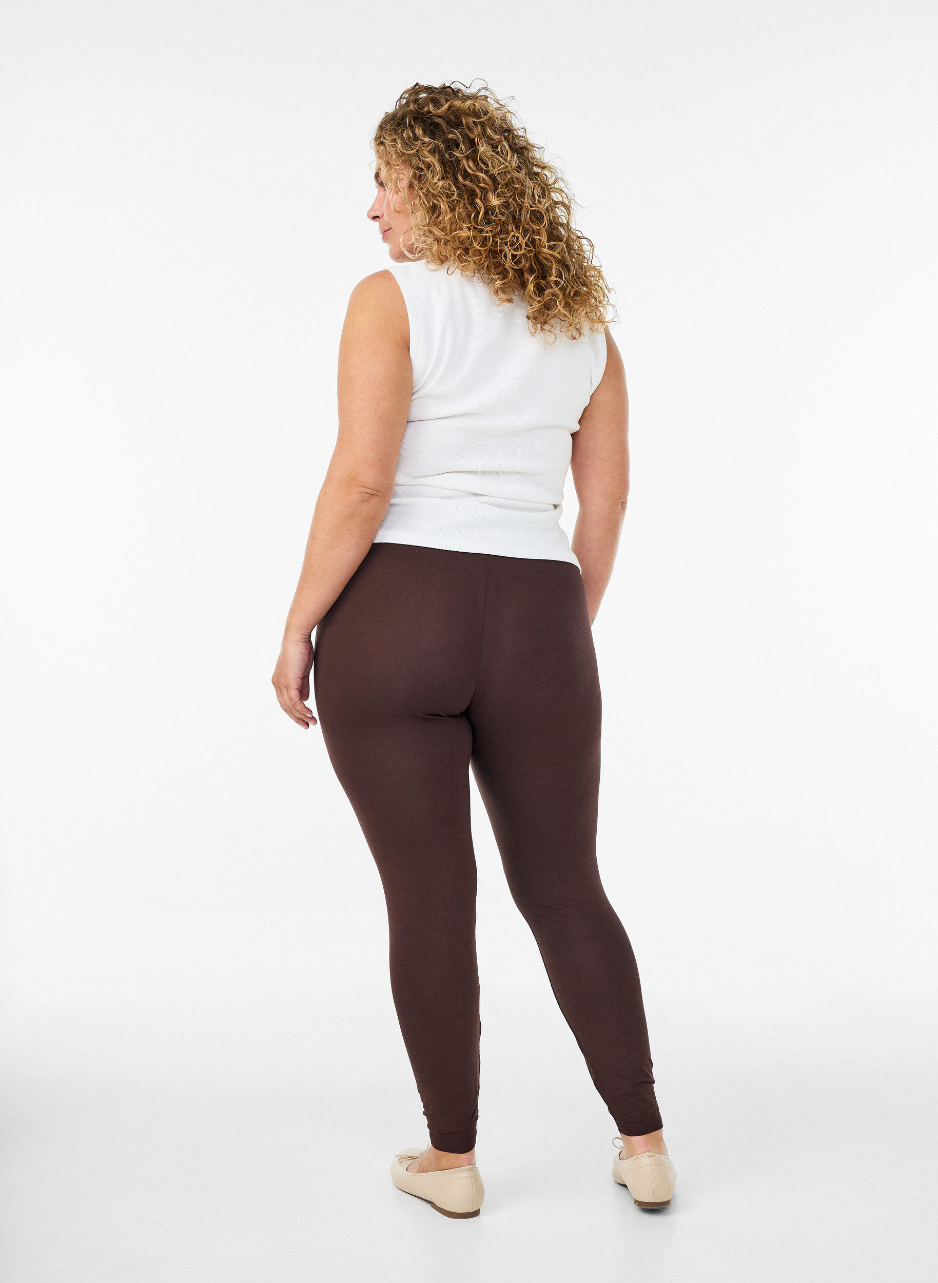 ZizziLeggings basiques en viscose, Marron, Model image number 2