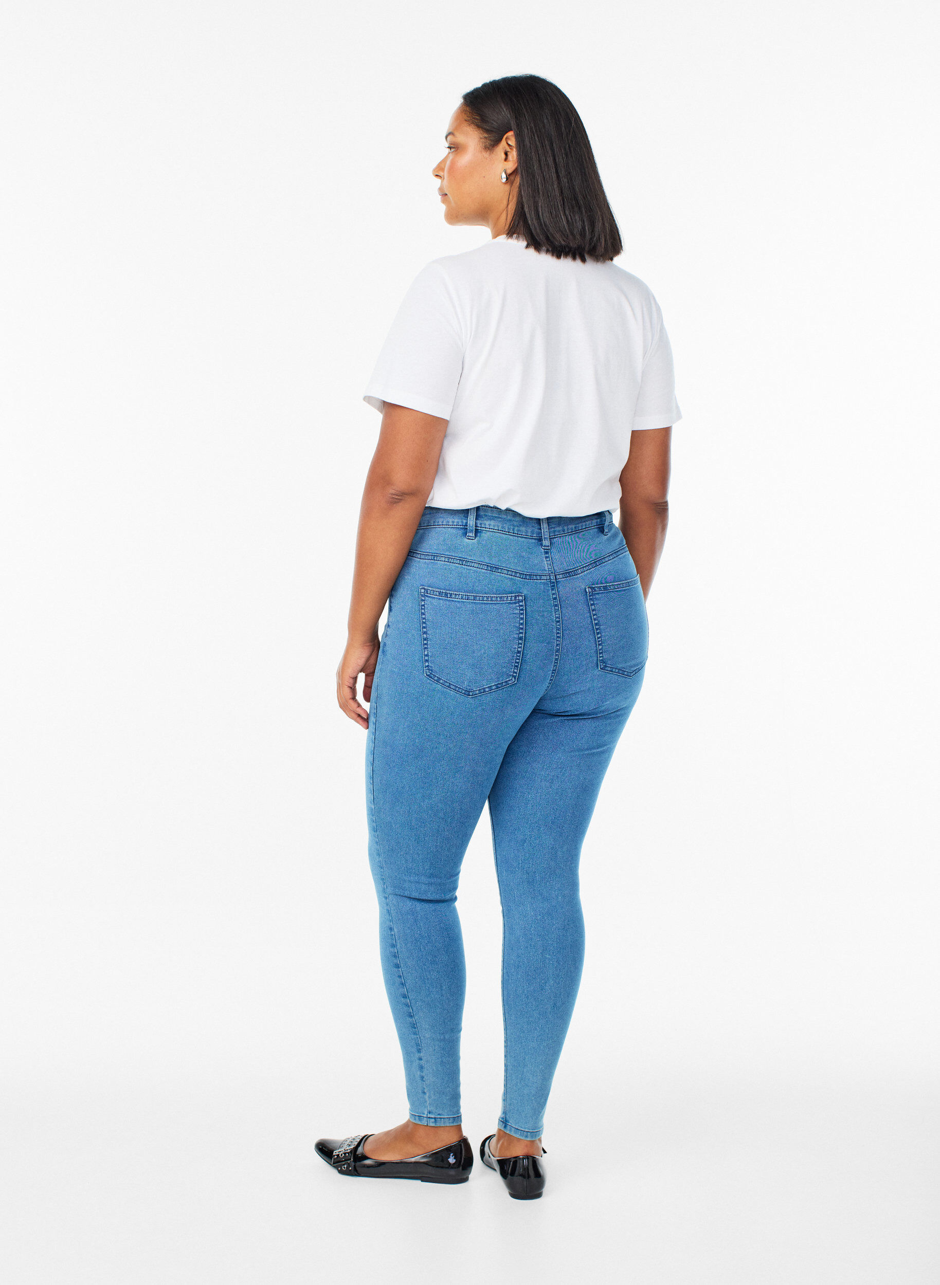 Zizzi Jean Amy taille haute coupe super slim, Bleu, Model image number 1