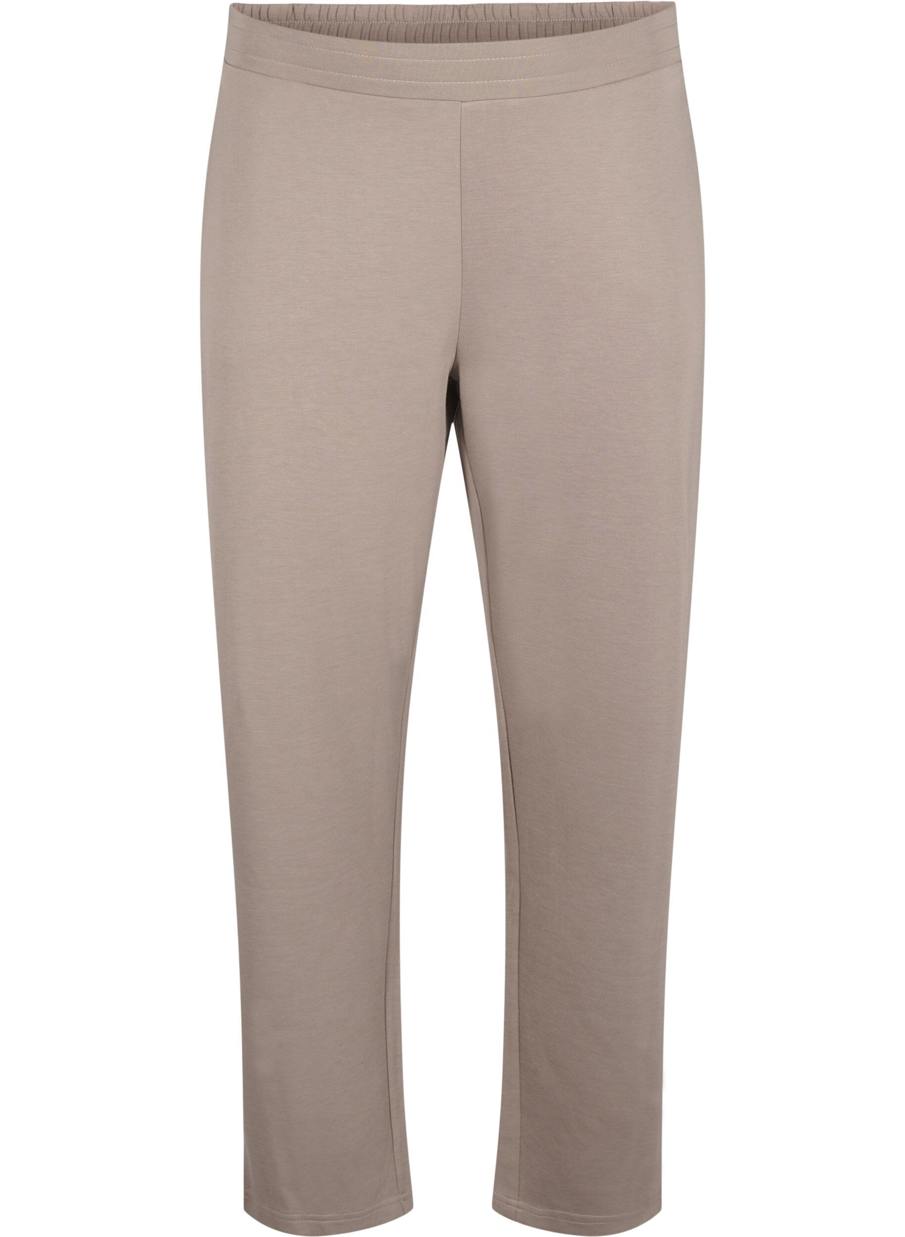 Zizzi Pantalon comprenant du modal avec ceinture &eacute;lastiqu&eacute;e, Beige, Packshot image number 0
