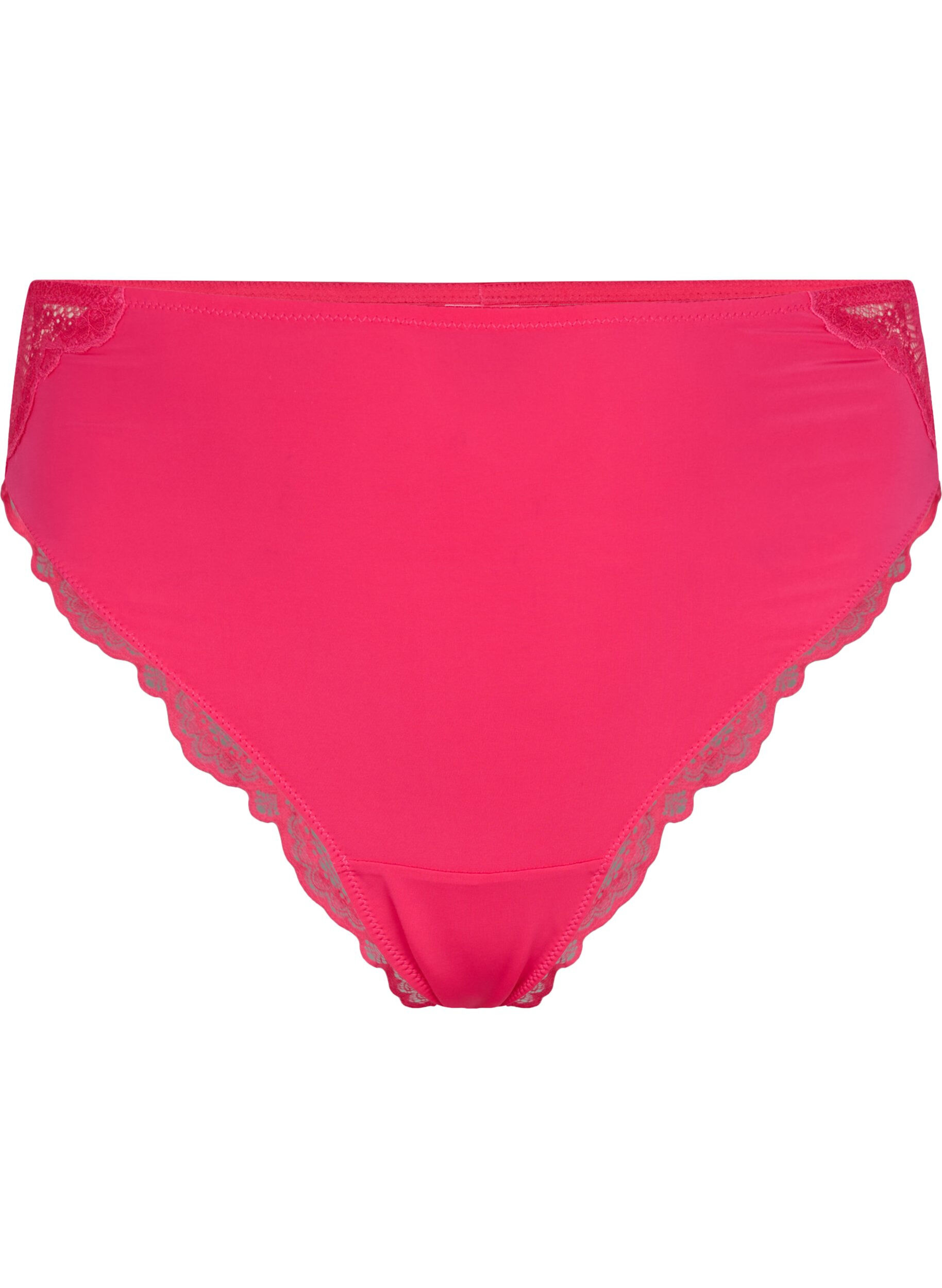 Zizzi Culotte br&eacute;silienne en dentelle avec taille r&eacute;guli&egrave;re, Rose, Packshot image number 0