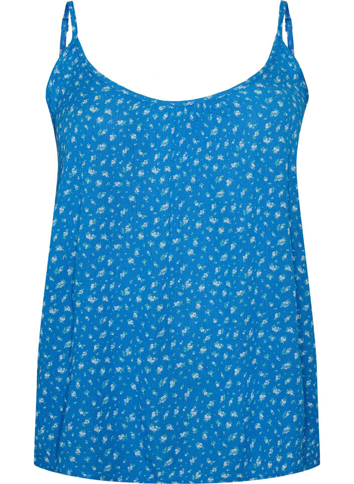Top &agrave; bretelles en viscose, Bleu, Packshot image number 0