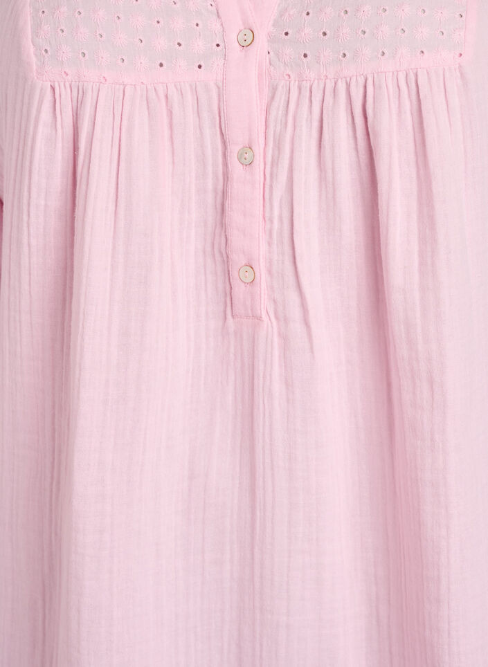 Tunique en mousseline de coton avec broderie anglaise, Rose, Packshot image number 2