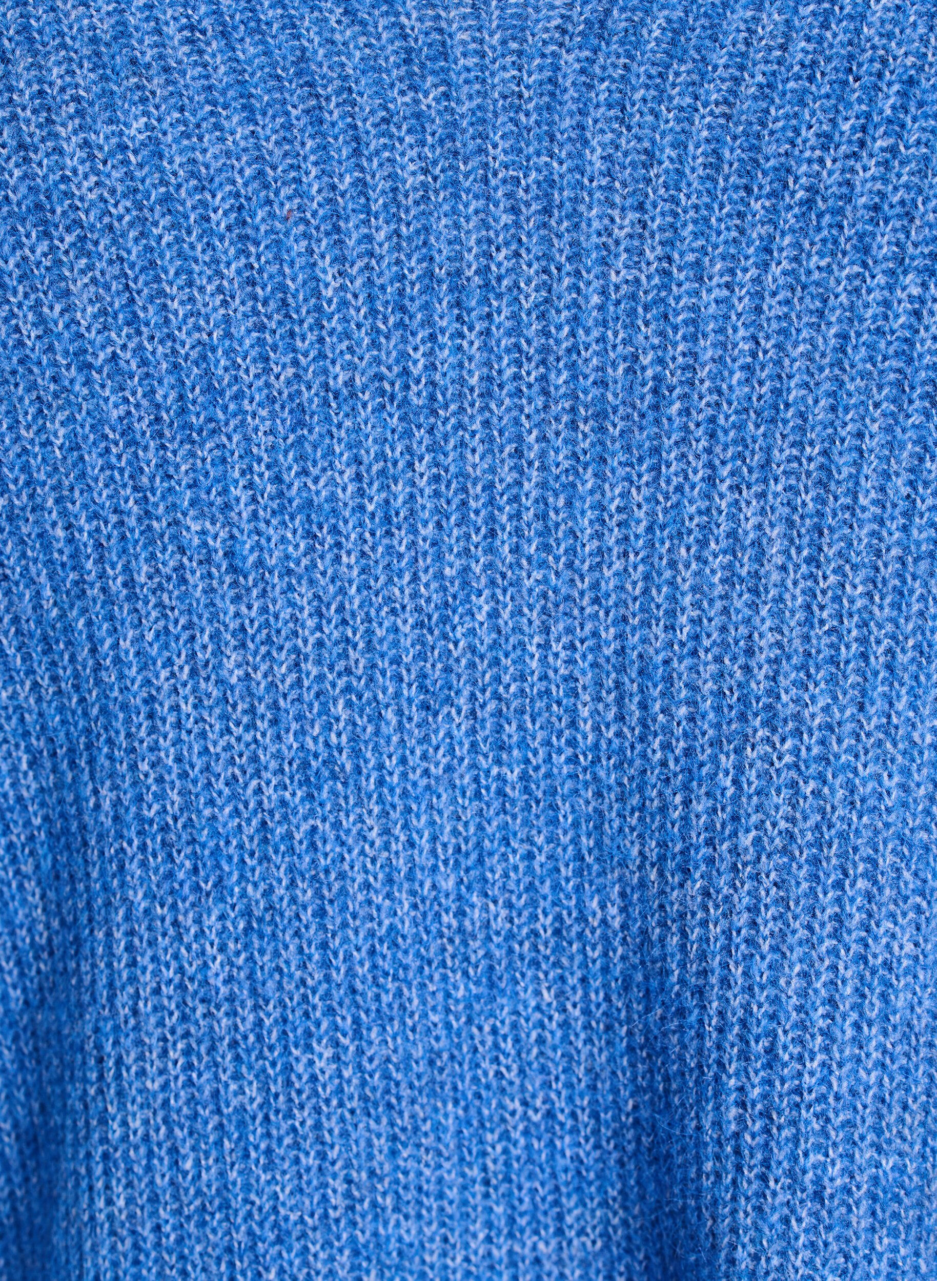 Zizzi Blouse en maille &agrave; col V et manches raglan, Bleu, Packshot image number 2