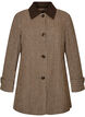 Manteau &agrave; carreaux avec col en velours c&ocirc;tel&eacute;, Marron, Packshot image number 0