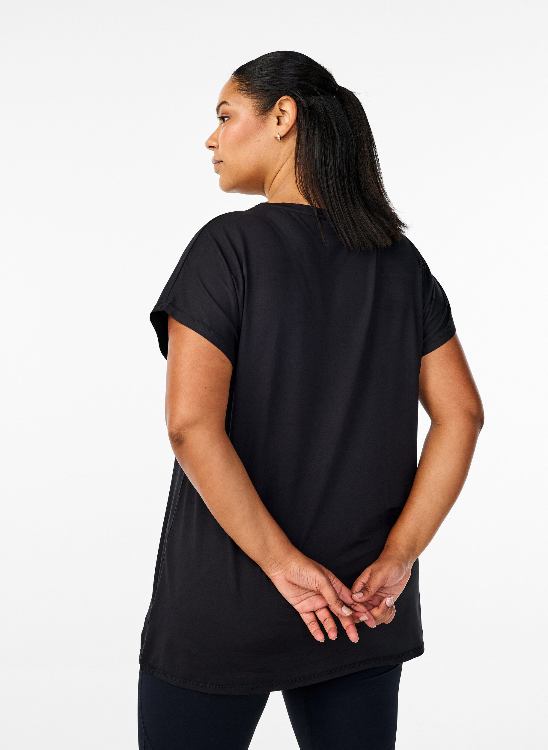 ZizziT-shirt long de sport, Noir, Model image number 2