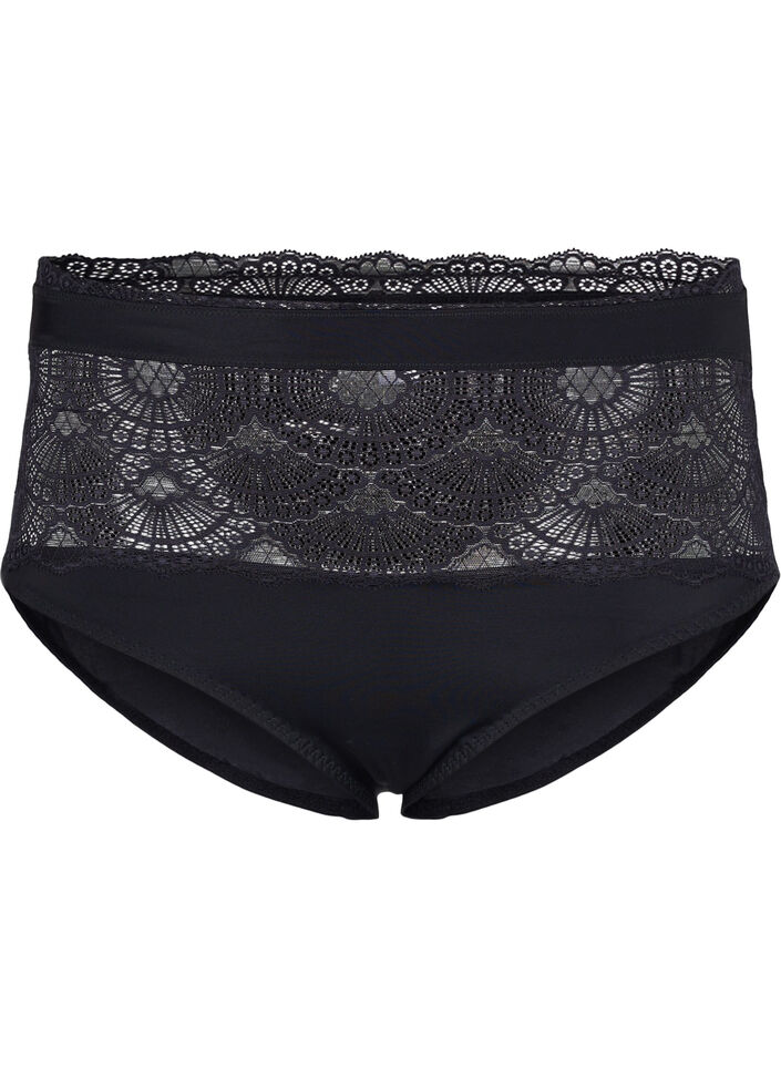 Culotte en dentelle et taille haute, Black, Packshot image number 0