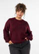 Pull avec broderie de perles, Bordeaux, Model image number 0