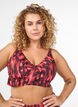 Haut de bikini avec imprim&eacute; et d&eacute;tails &agrave; volants, Rose, Model image number 0