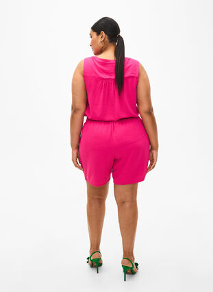 Short avec poches et ceinture élastique, Pink Peacock, Model image number 1