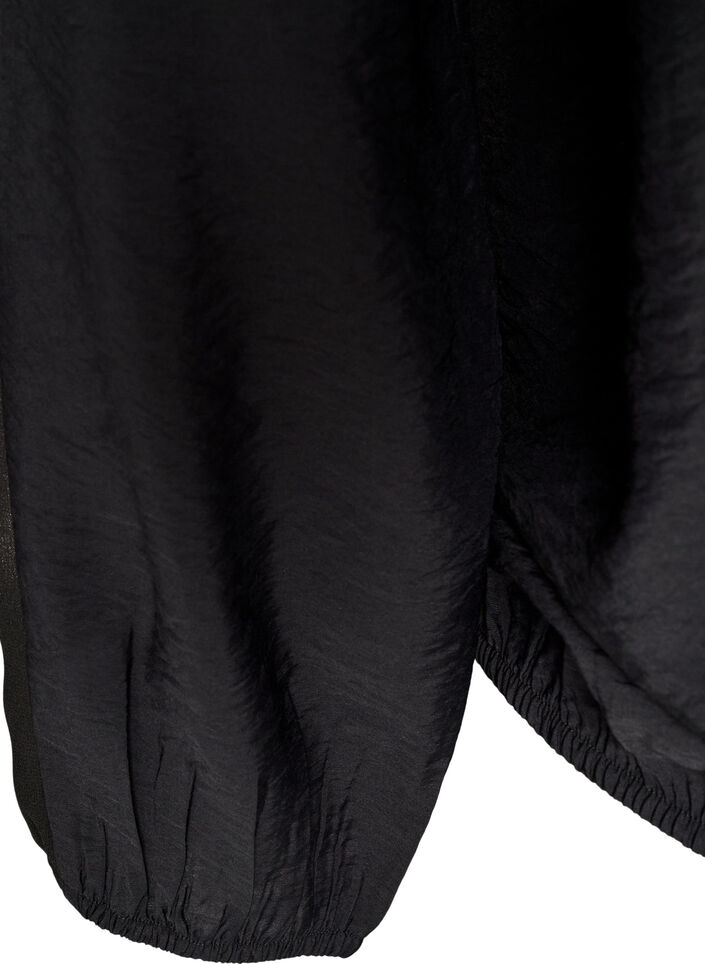 Blouse avec effet ballon et d&eacute;tails en mousseline, Noir, Packshot image number 3