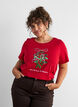 T-shirt de No&euml;l en coton bio, Rouge, Model image number 0