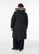 Long manteau d'hiver &agrave; fermeture &agrave; attaches et col en fausse fourrure, Noir, Model image number 2