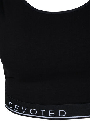 Soutien-gorge en coton avec bretelles réglables, Black/Upper Font, Packshot image number 2