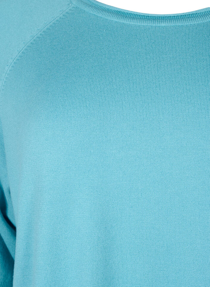 Chemisier tricot en viscose avec manches 3/4, Reef Waters, Packshot image number 2