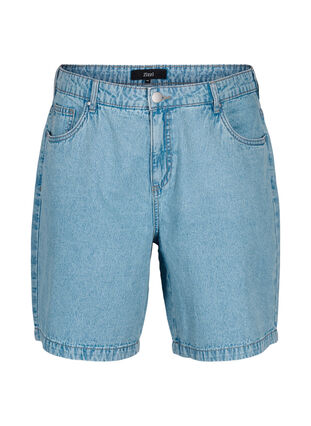 Shorts en jean taille haute, Light Blue Denim, Packshot image number 0