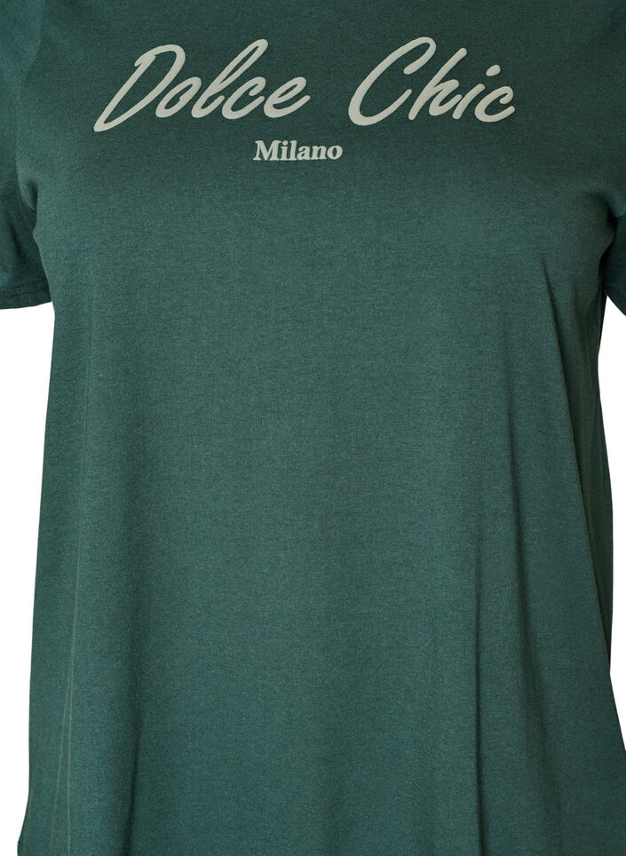 T-shirt en coton bio avec imprim&eacute;, Vert, Packshot image number 2