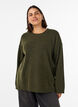 Pull ample en maille avec coutures apparentes, Vert fonc&eacute;, Model image number 0
