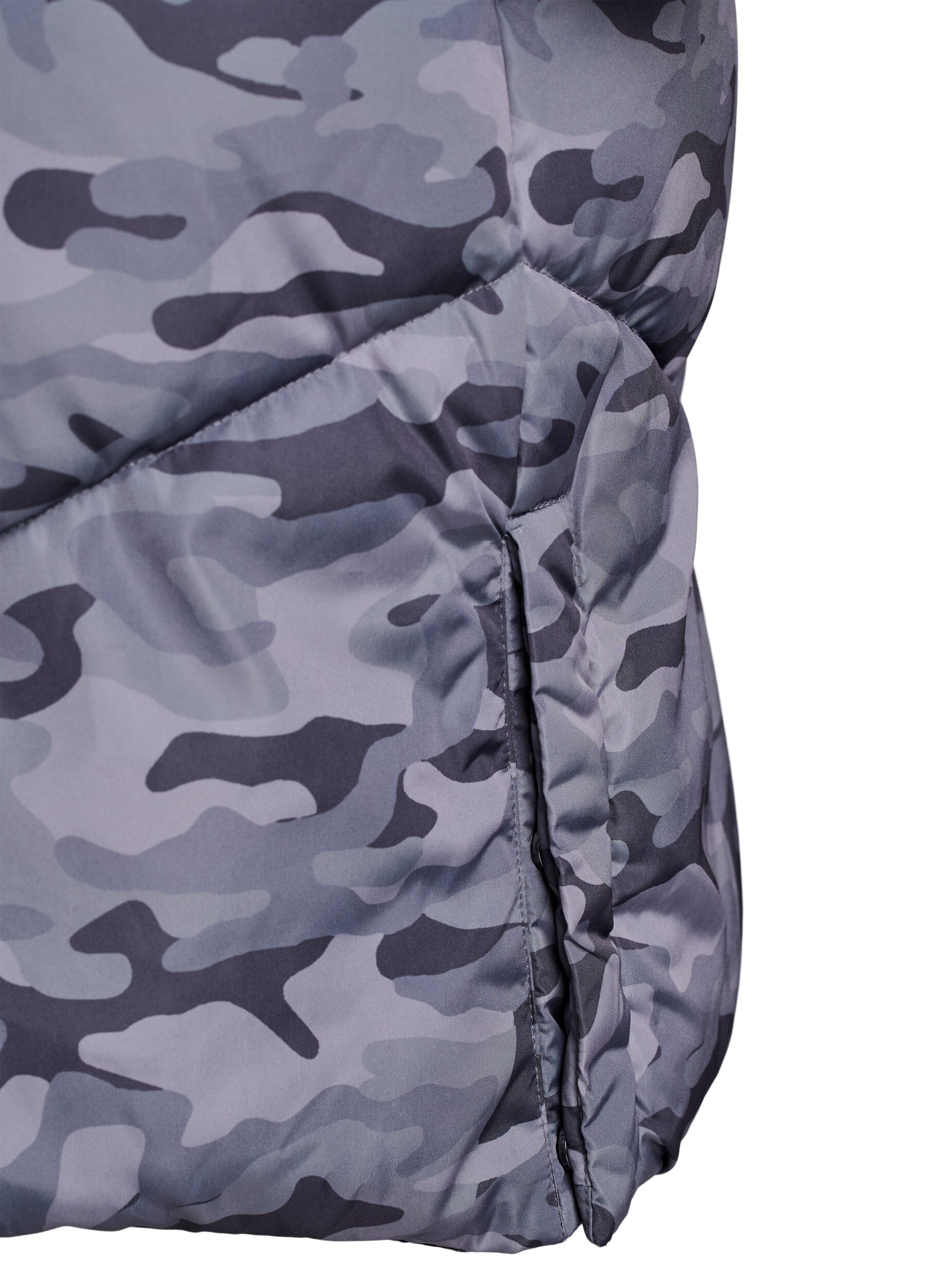 Zizzi Doudoune longue camouflage, Gris anthracite, Packshot image number 4