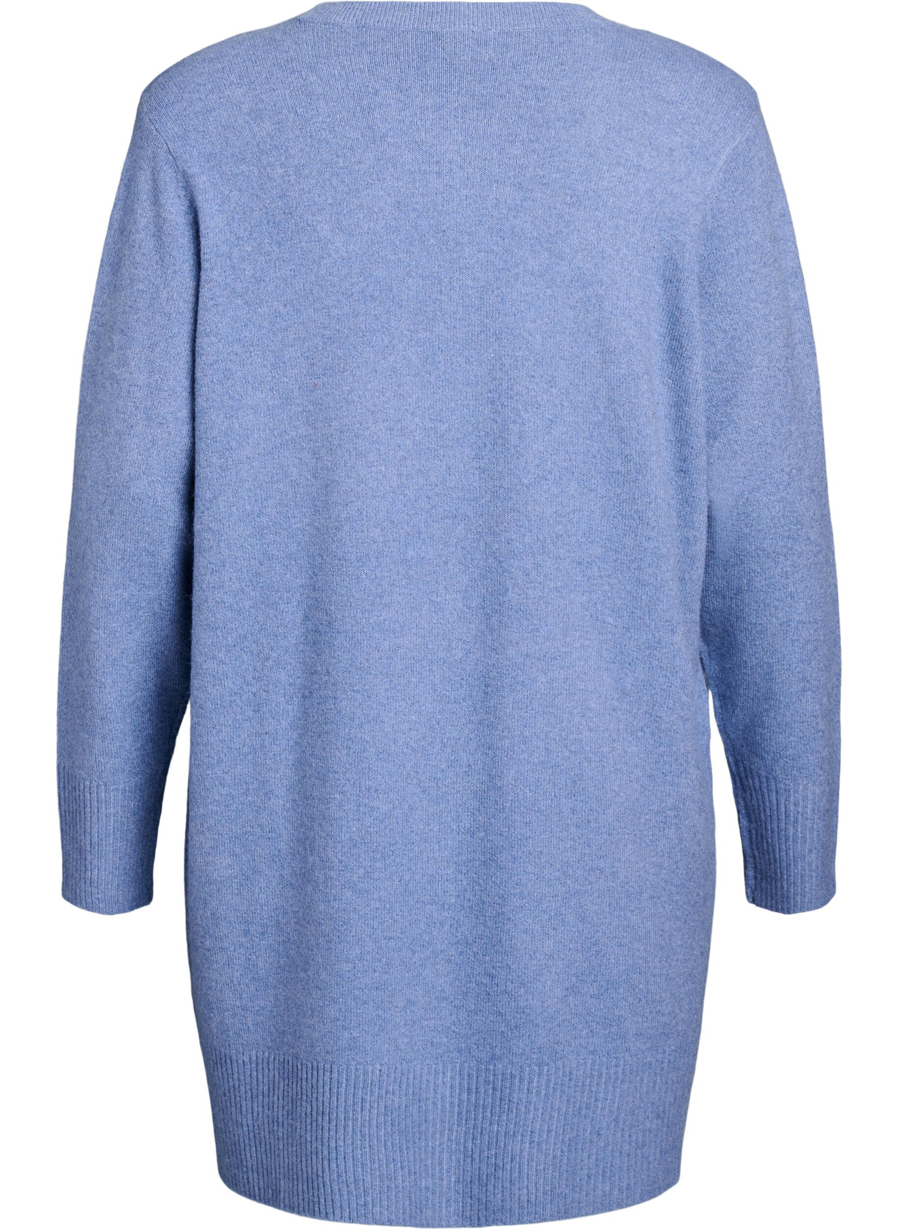 ZizziCardigan en tricot c&ocirc;tel&eacute; avec poches, Bleu, Packshot image number 1