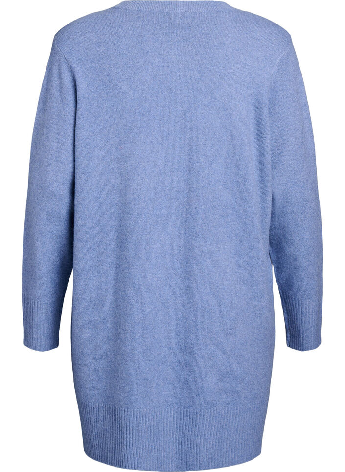 Cardigan en tricot c&ocirc;tel&eacute; avec poches, Bleu, Packshot image number 1