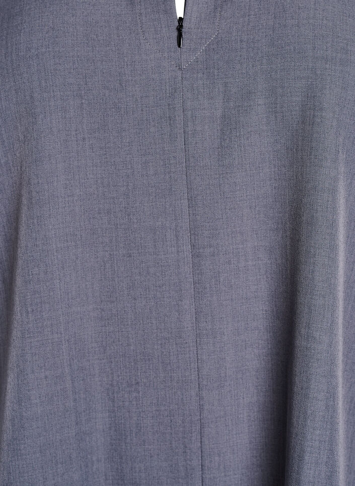 Robe courte à coupe évasée avec fermeture éclair et manches 3/4, Gris, Packshot image number 2