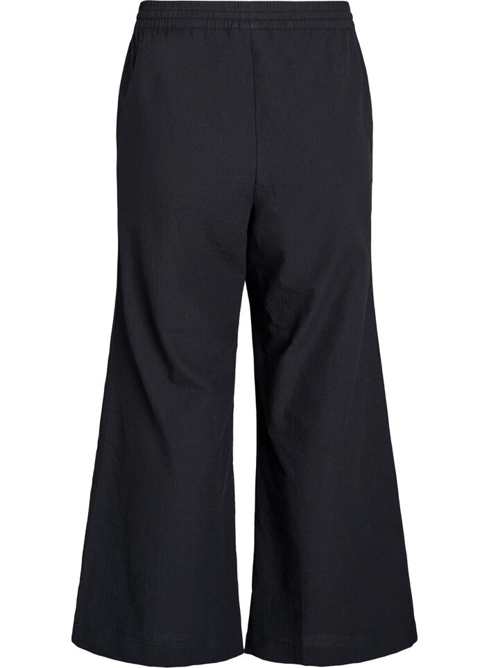 Pantalon ample avec taille haute et poches, Noir, Packshot image number 1