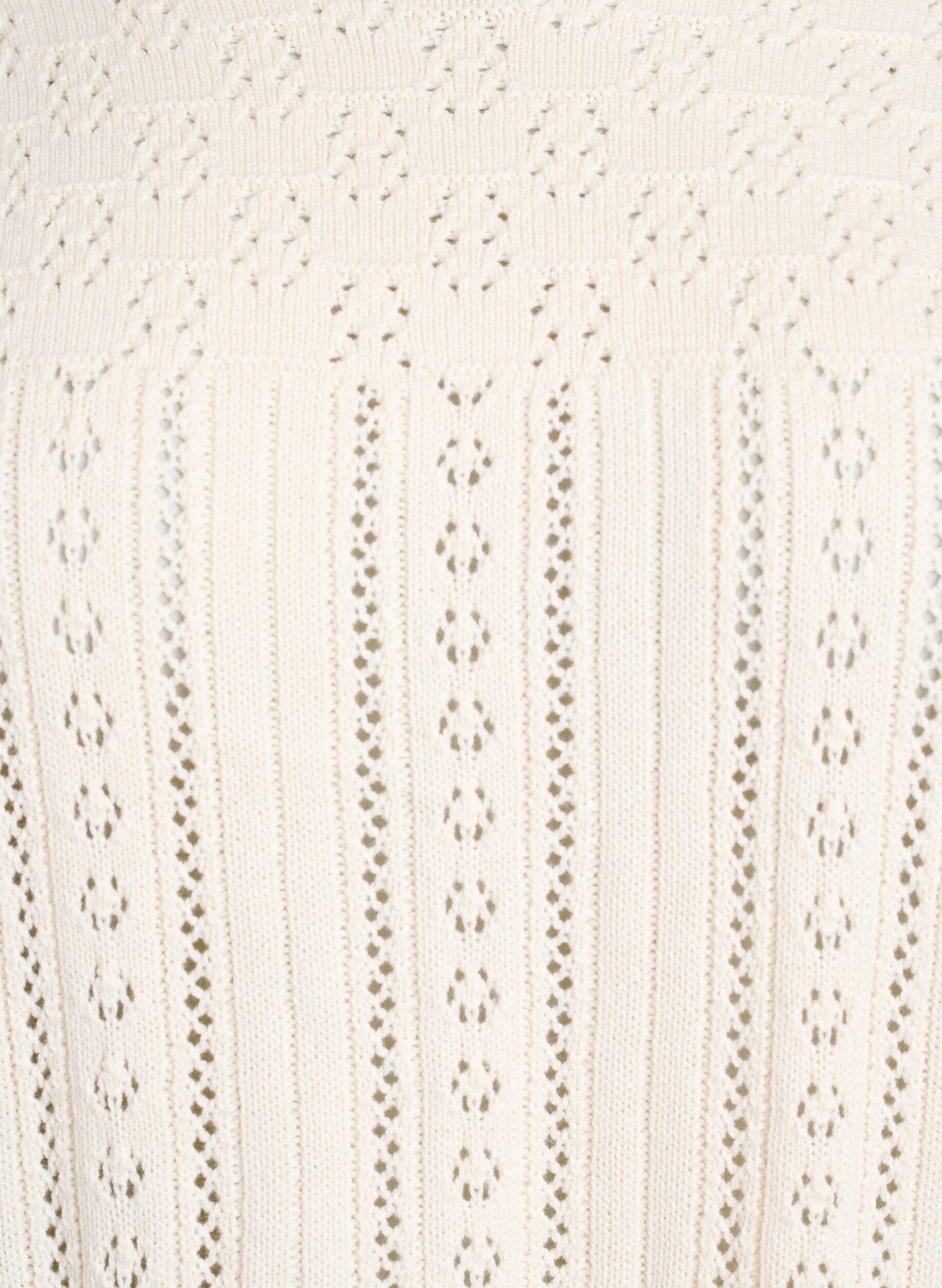 Zizzi Top en maille avec broderie eyelet et manches 3/4, Beige, Packshot image number 2