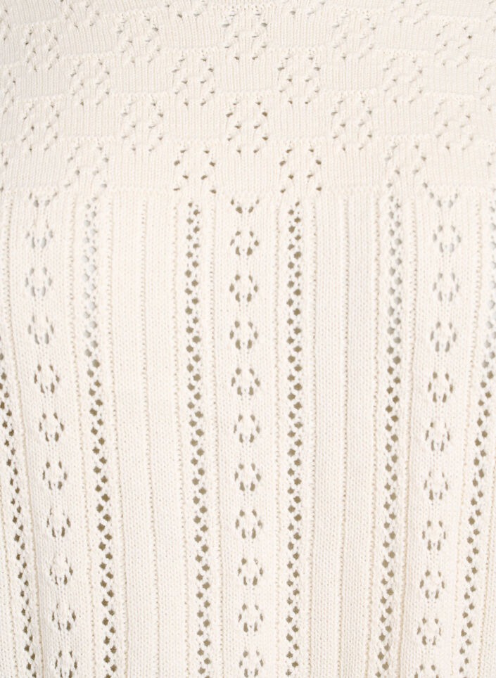 Top en maille avec broderie eyelet et manches 3/4, Beige, Packshot image number 2