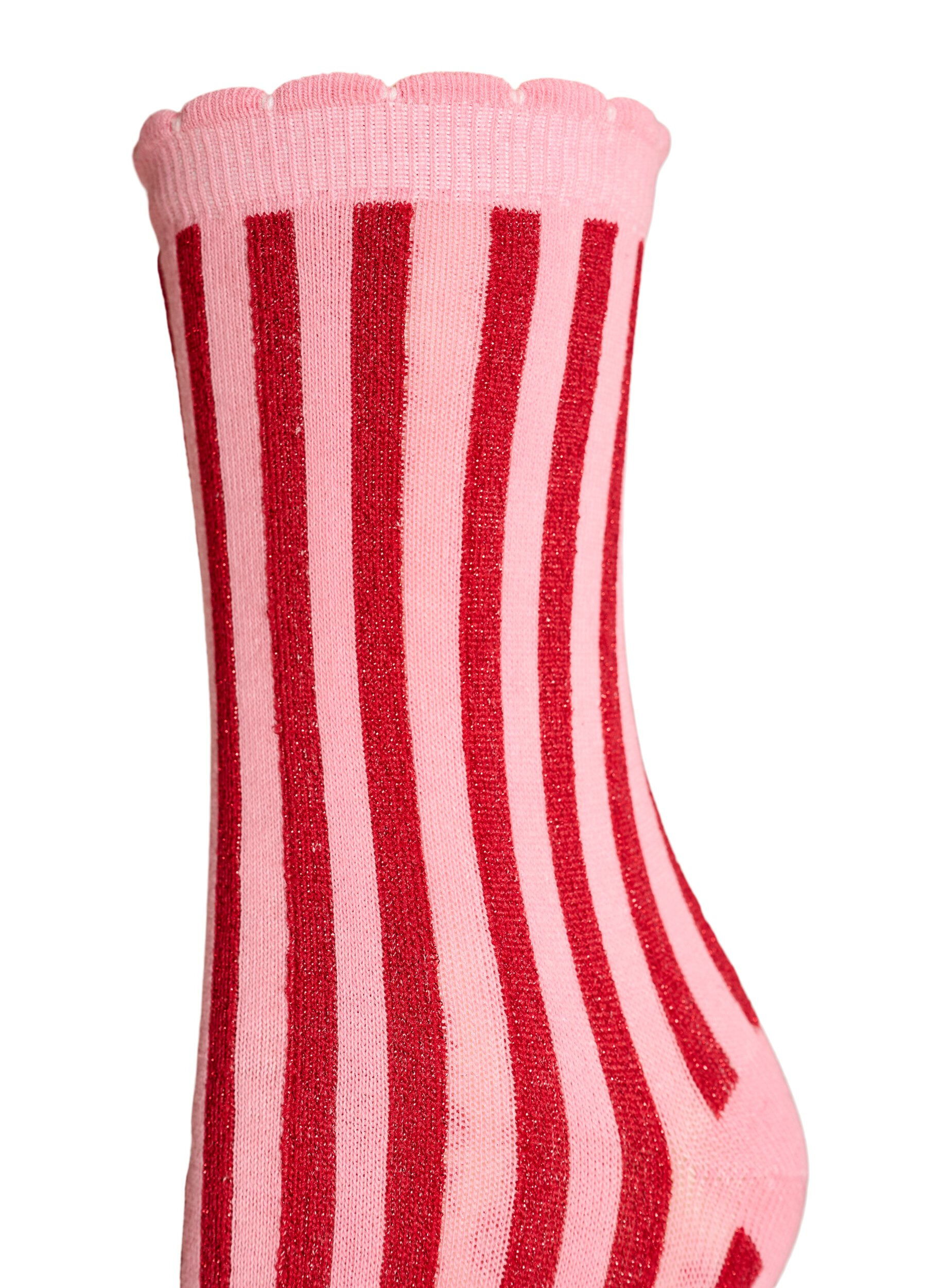 ZizziLot de 2 paires de chaussettes de No&euml;l, Rose, Packshot image number 3