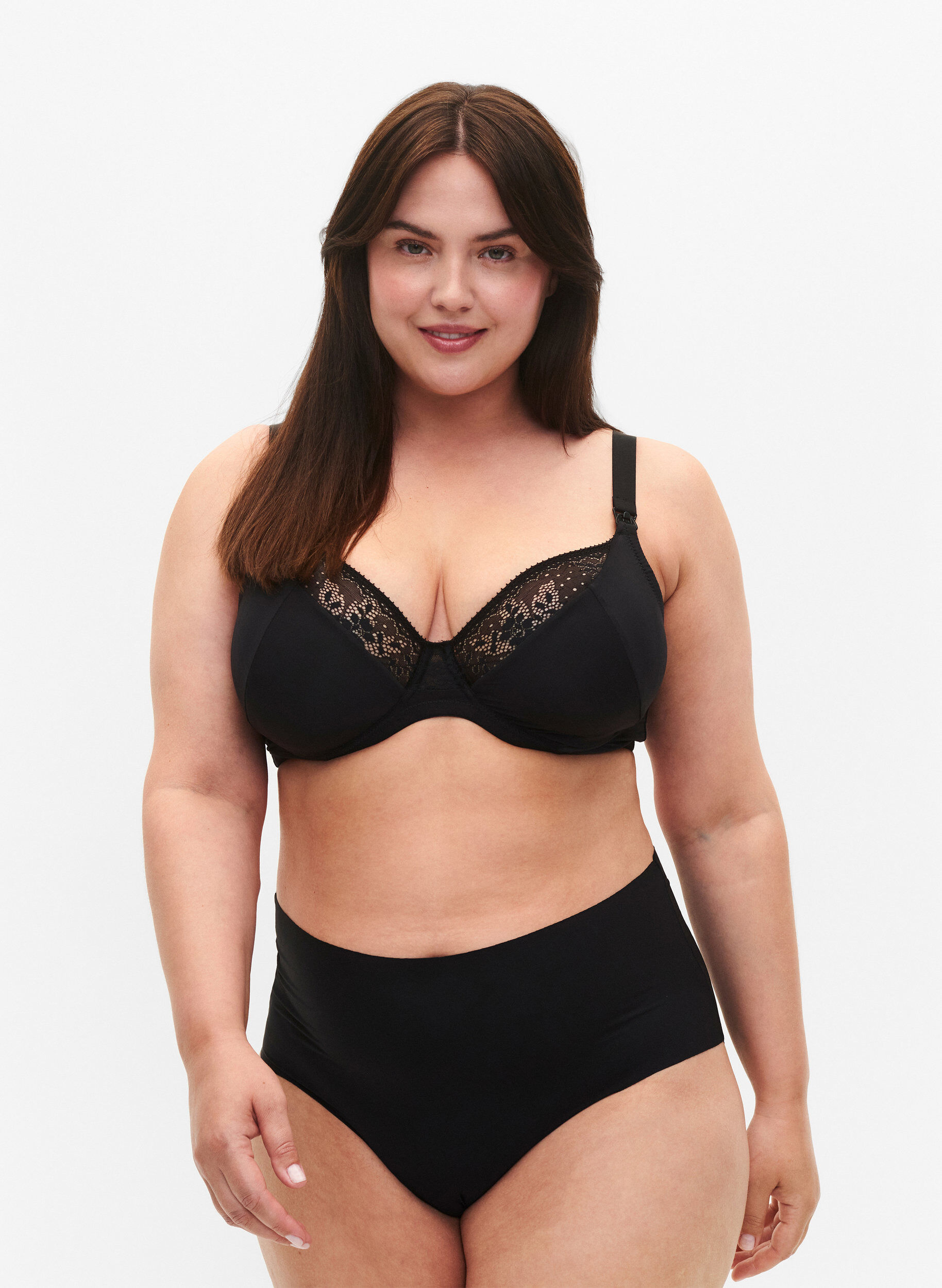 Zizzi Soutien-gorge d'allaitement avec dentelle, Black, Model image number 3