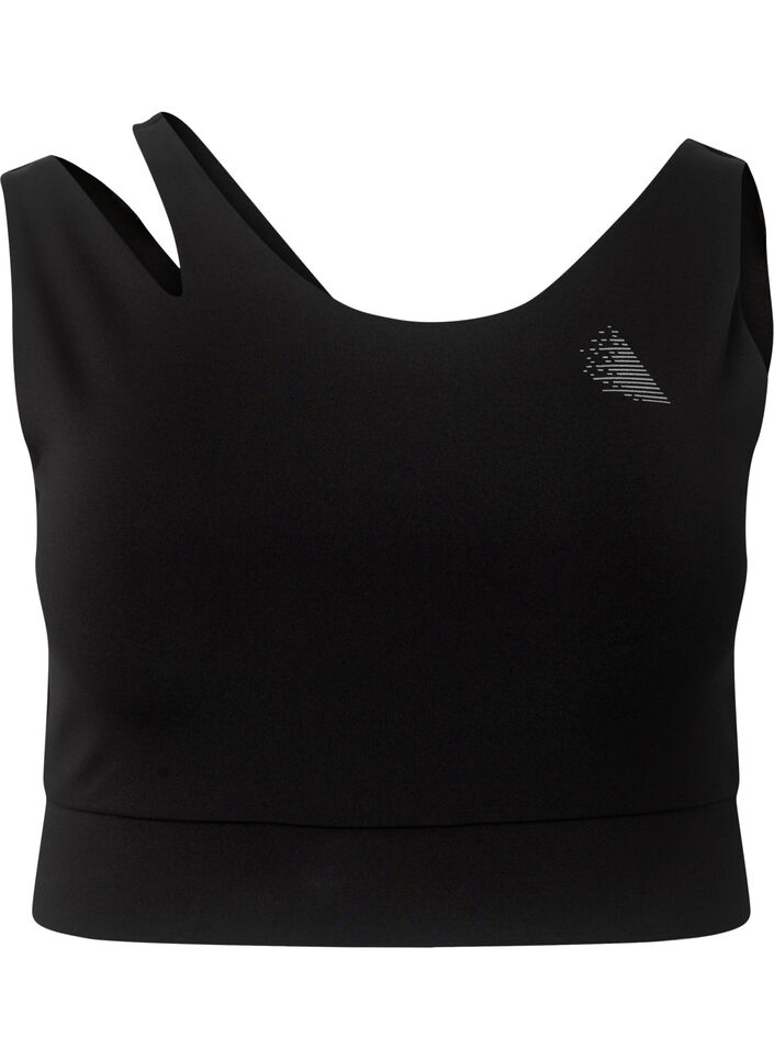 Soutien-gorge de sport avec découpe, Black, Packshot image number 0