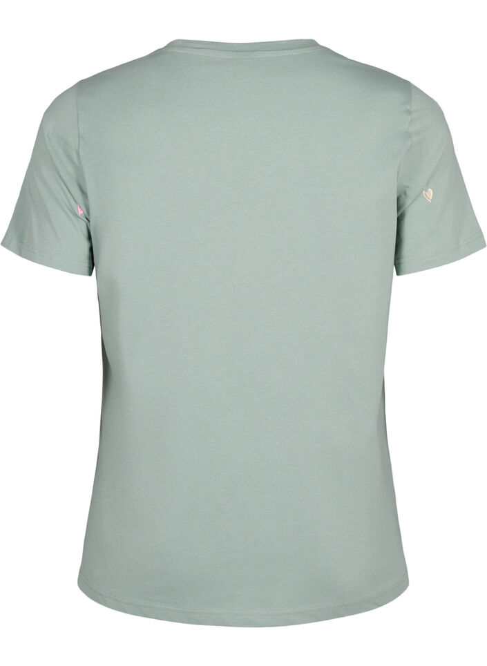 T-shirt en coton biologique avec des cœurs, Chinois G. Love Emb., Packshot image number 1