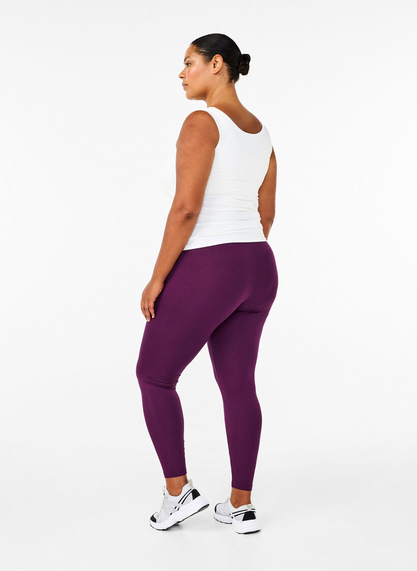 Leggings basiques en viscose, Violet, Model image number 2