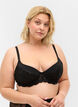 Soutien-gorge à armatures avec rembourrage et dentelle, Black, Model image number 0
