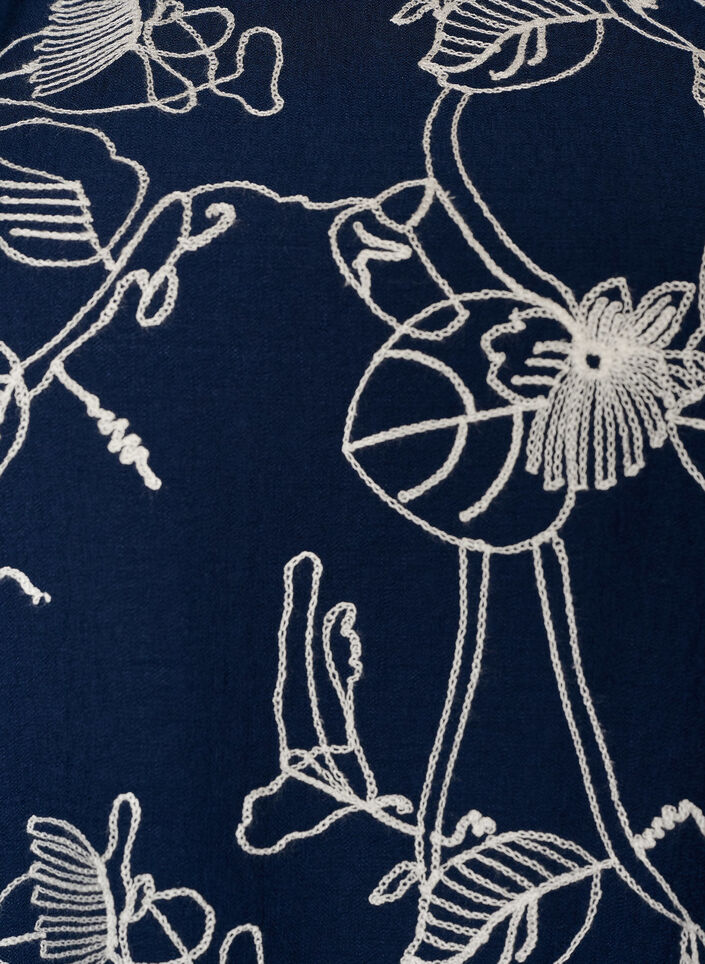 Robe trap&egrave;ze courte &agrave; motif brod&eacute;, Bleu, Packshot image number 2