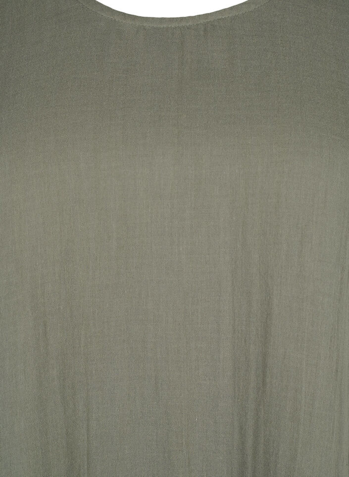 Robe à manches courtes en coton à une coupe évasée., Thyme, Packshot image number 2