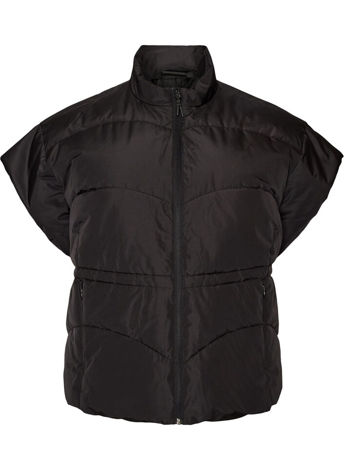 Doudoune sans manches avec taille ajustable, Noir, Packshot image number 0
