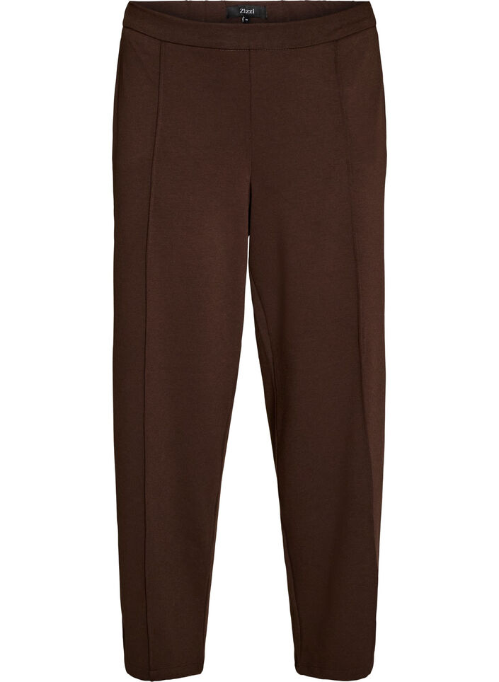 Pantalon ample en jersey taille haute, Marron, Packshot image number 0
